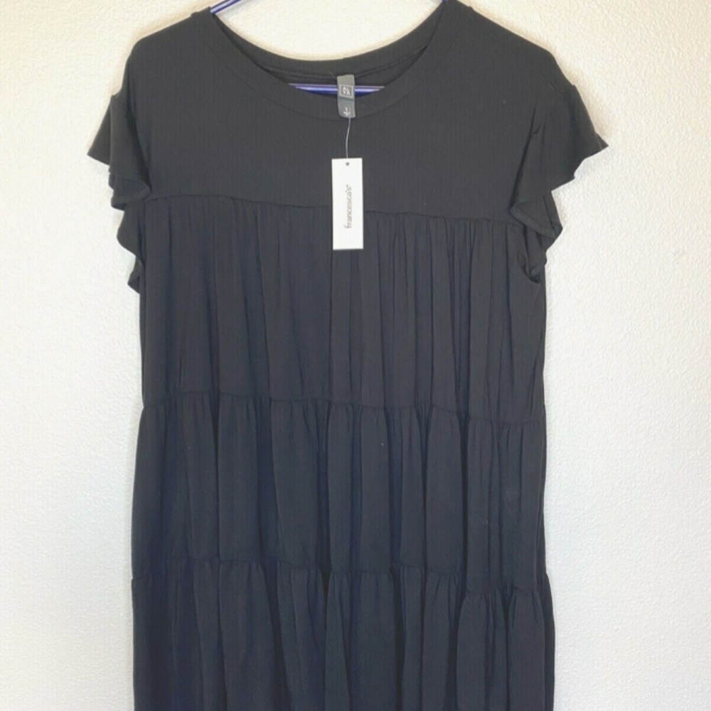 Francesca's NWT AYLA Short Sleeve Crew Neck Ruffle